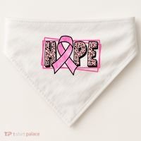 Hope Breast Cancer Awareness Ribbon USA-Made Doggie Bandana thumb 0