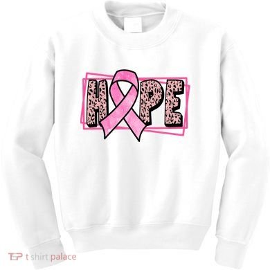 Hope Breast Cancer Awareness Ribbon Kids Sweatshirt