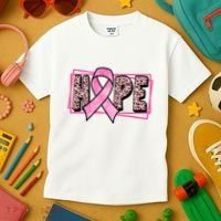 Hope Breast Cancer Awareness Ribbon Kids T-Shirt thumb 3