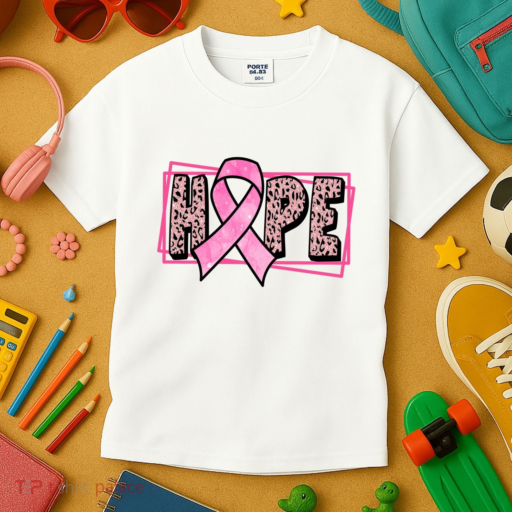 Hope Breast Cancer Awareness Ribbon Kids T-Shirt
