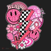 Heal Breast Cancer Awareness Retro Smile Women's Sweatshirt thumb 2