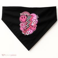 Heal Breast Cancer Awareness Retro Smile USA-Made Doggie Bandana thumb 0