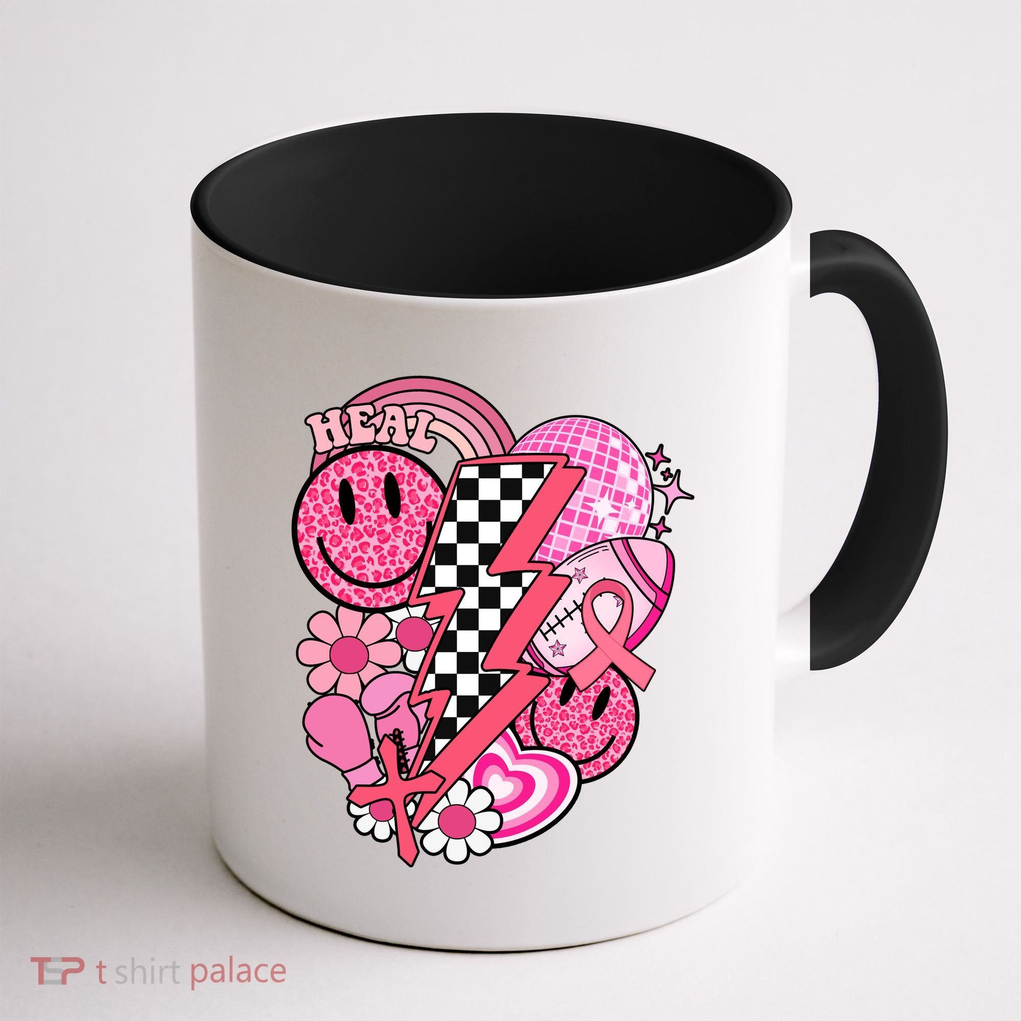 Heal Breast Cancer Awareness Retro Smile Coffee Mug