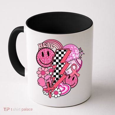 Heal Breast Cancer Awareness Retro Smile Coffee Mug