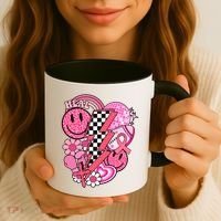 Heal Breast Cancer Awareness Retro Smile Coffee Mug thumb 3