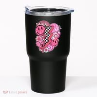 Heal Breast Cancer Awareness Retro Smile Tumbler thumb 0