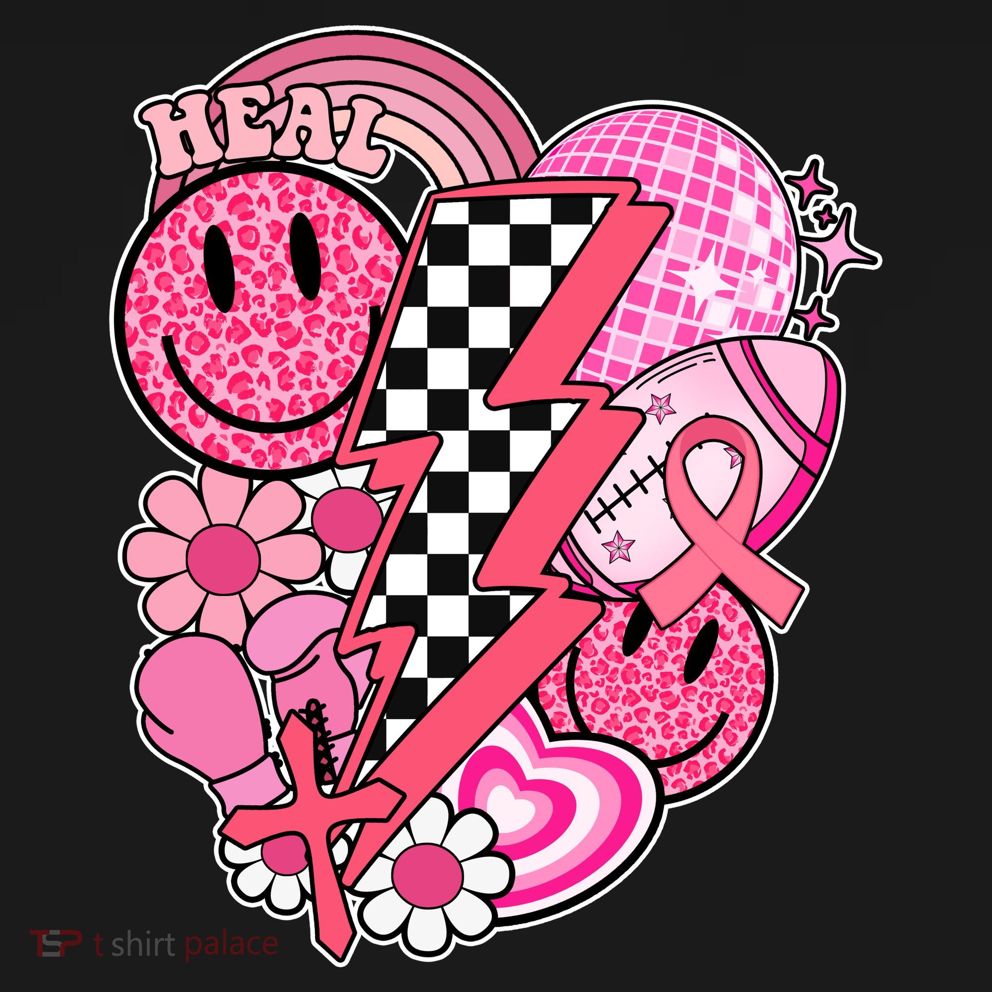 Heal Breast Cancer Awareness Retro Smile Mousepad