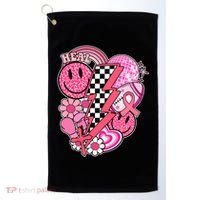 Heal Breast Cancer Awareness Retro Smile Golf Towel thumb 0