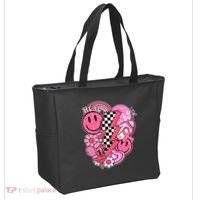 Heal Breast Cancer Awareness Retro Smile Tote Bag thumb 2