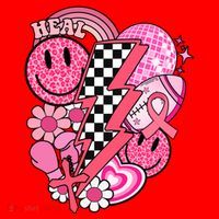 Heal Breast Cancer Awareness Retro Smile Santa Hat thumb 1