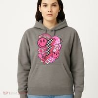 Heal Breast Cancer Awareness Retro Smile Hoodie thumb 5