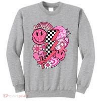 Heal Breast Cancer Awareness Retro Smile Sweatshirt thumb 0