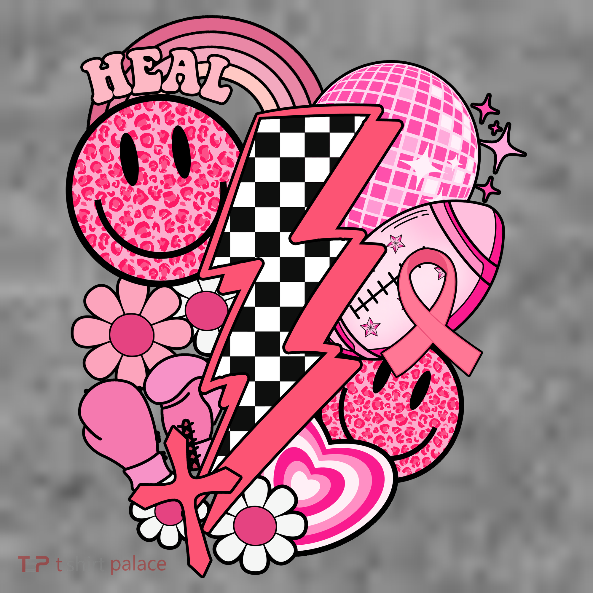 Heal Breast Cancer Awareness Retro Smile Women's Hoodie