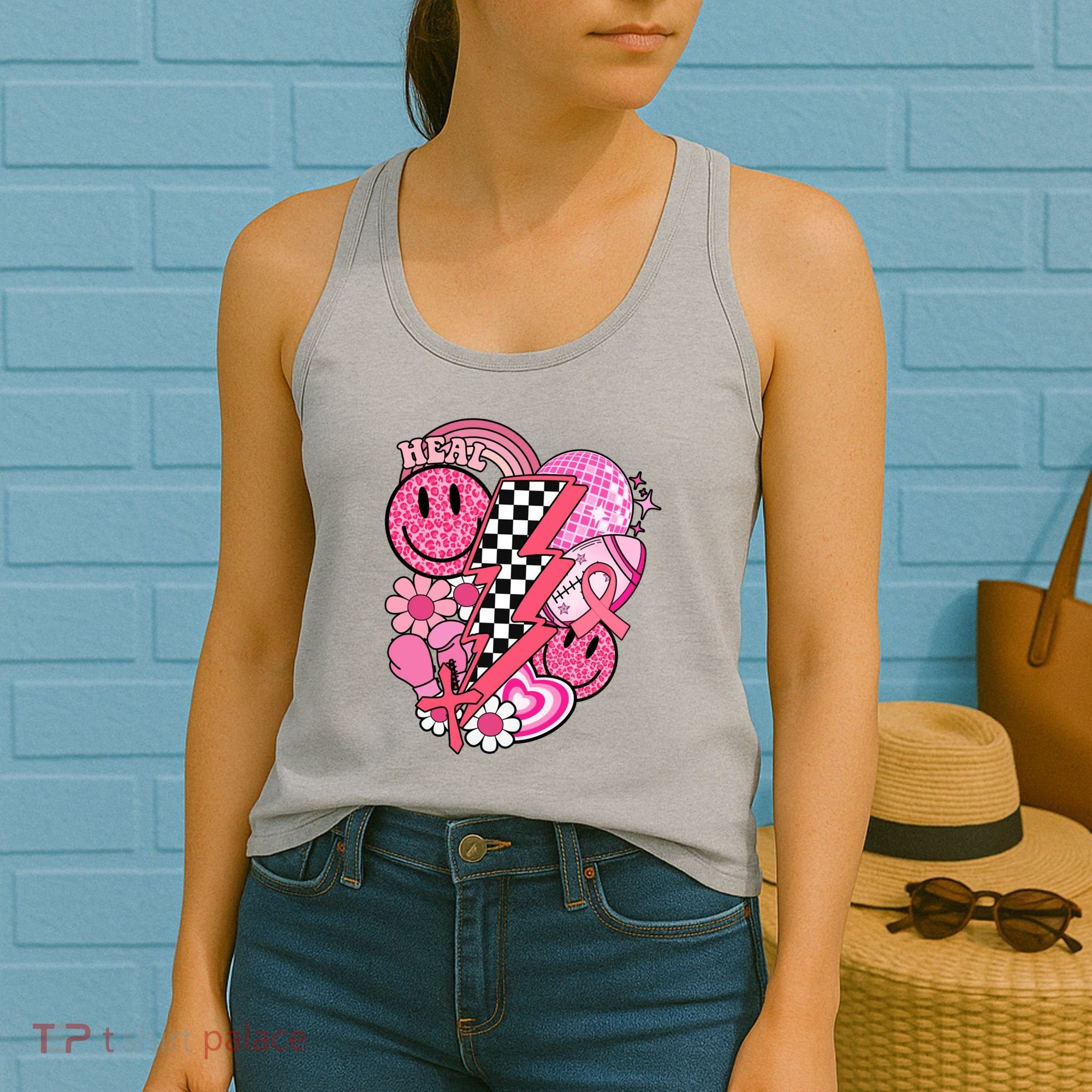 Heal Breast Cancer Awareness Retro Smile Women's Tank Top