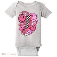 Heal Breast Cancer Awareness Retro Smile Baby Bodysuit thumb 0