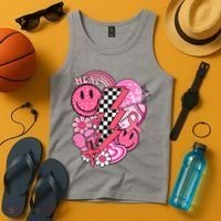 Heal Breast Cancer Awareness Retro Smile Tank Top thumb 4