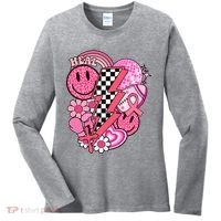 Heal Breast Cancer Awareness Retro Smile Women's Long Sleeve Shirt thumb 0