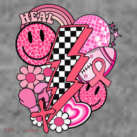 Heal Breast Cancer Awareness Retro Smile Women's T-Shirt thumb 6