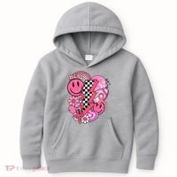 Heal Breast Cancer Awareness Retro Smile Kids Hoodie thumb 0