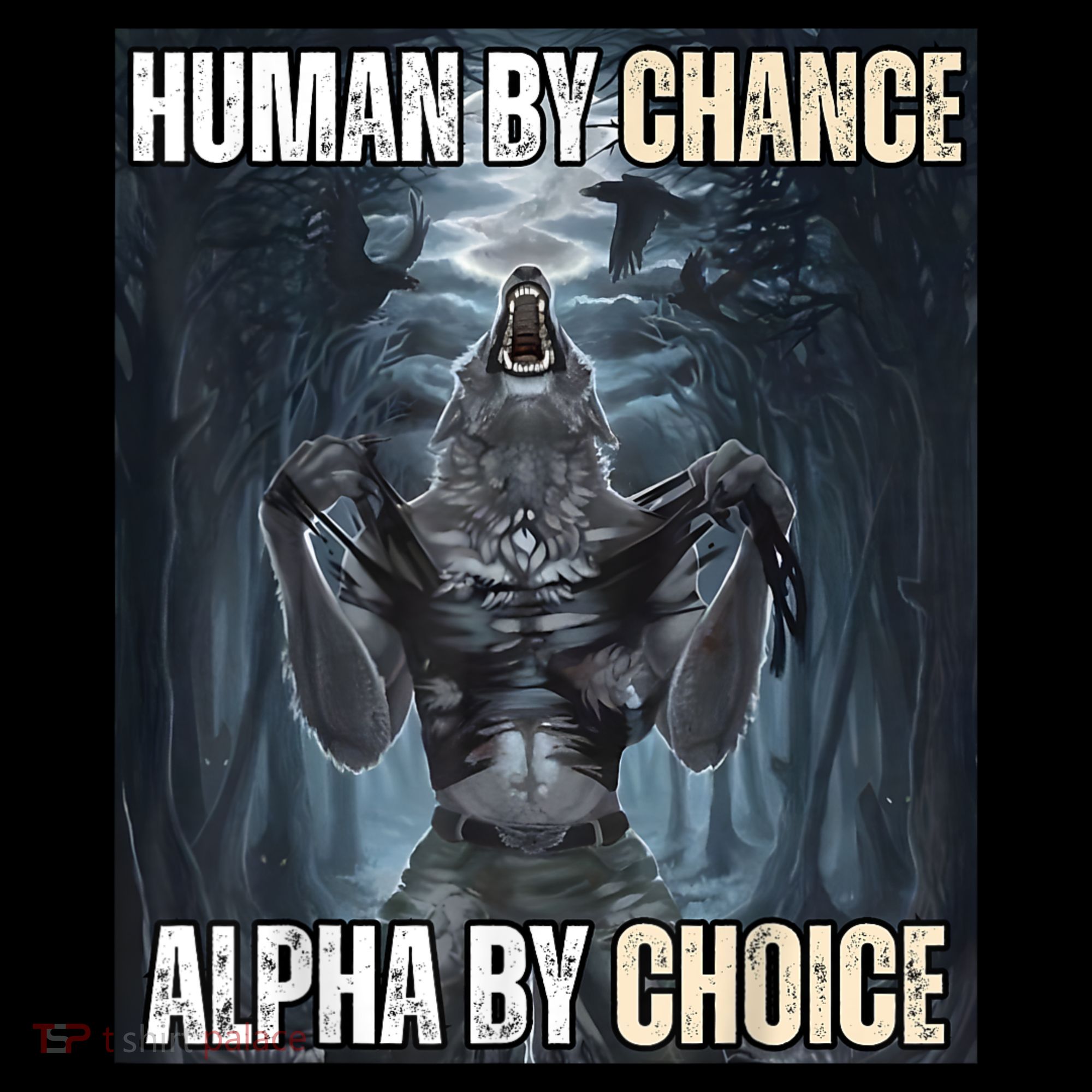 Human By Chance Alpha By Choice Cool Funny Alpha Wolf Meme Mousepad