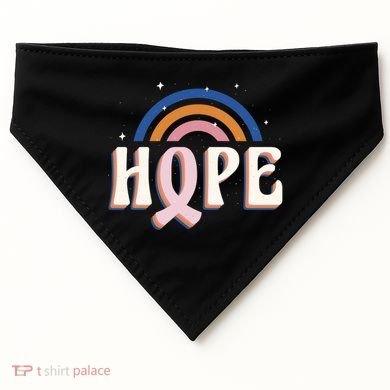 Hope Breast Cancer Awareness Rainbow USA-Made Doggie Bandana