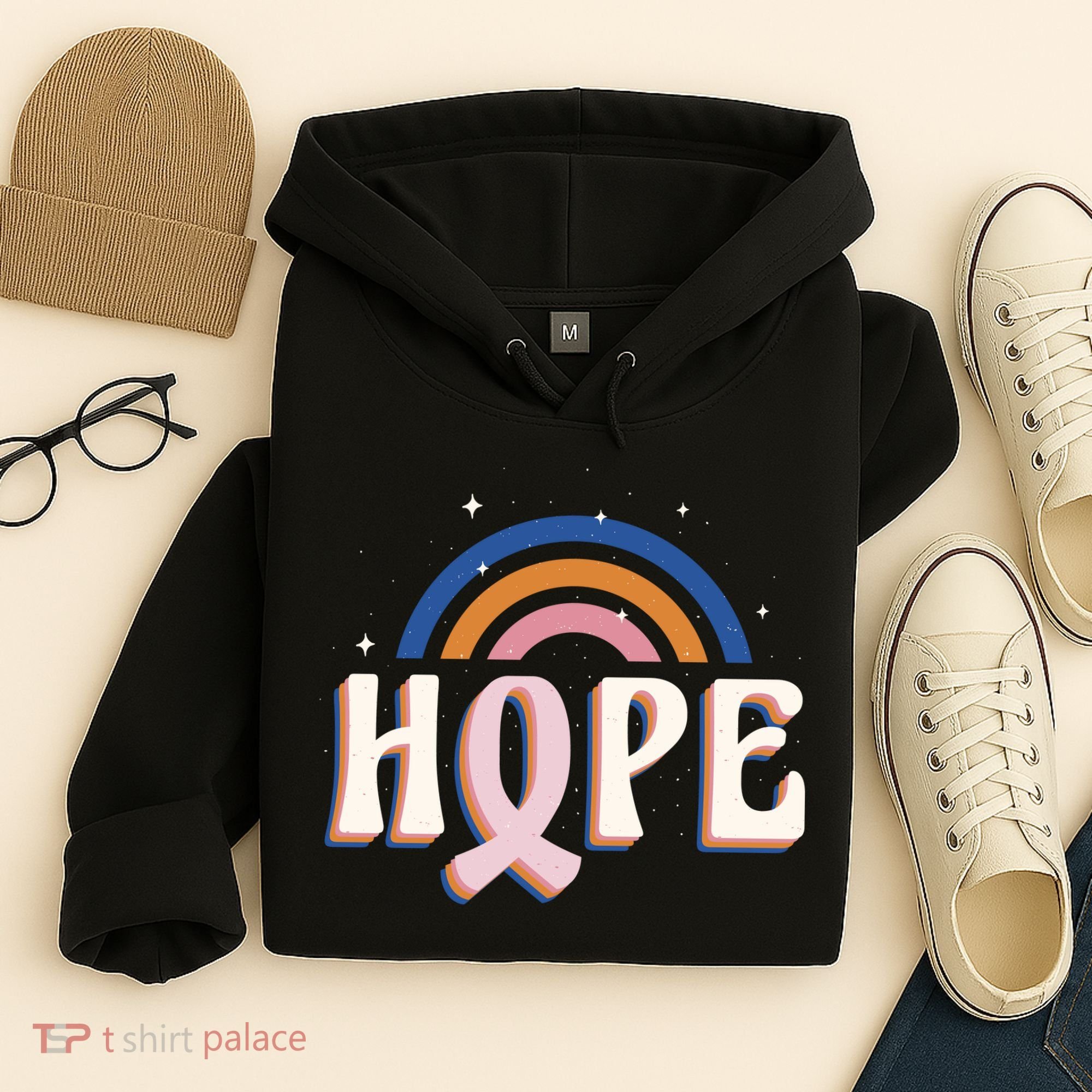 Hope Breast Cancer Awareness Rainbow Hoodie