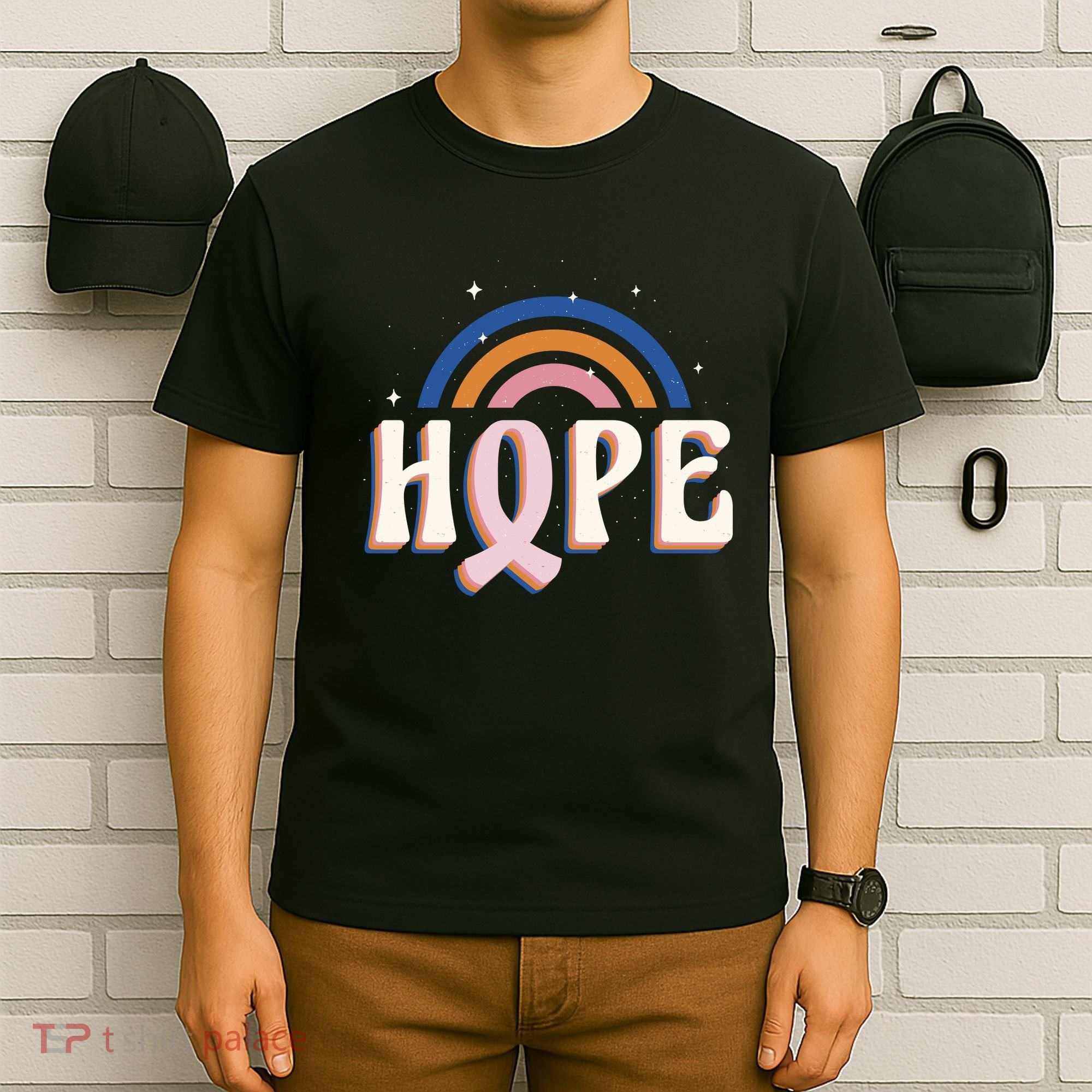 Hope Breast Cancer Awareness Rainbow T-Shirt