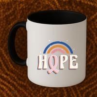 Hope Breast Cancer Awareness Rainbow Coffee Mug thumb 2