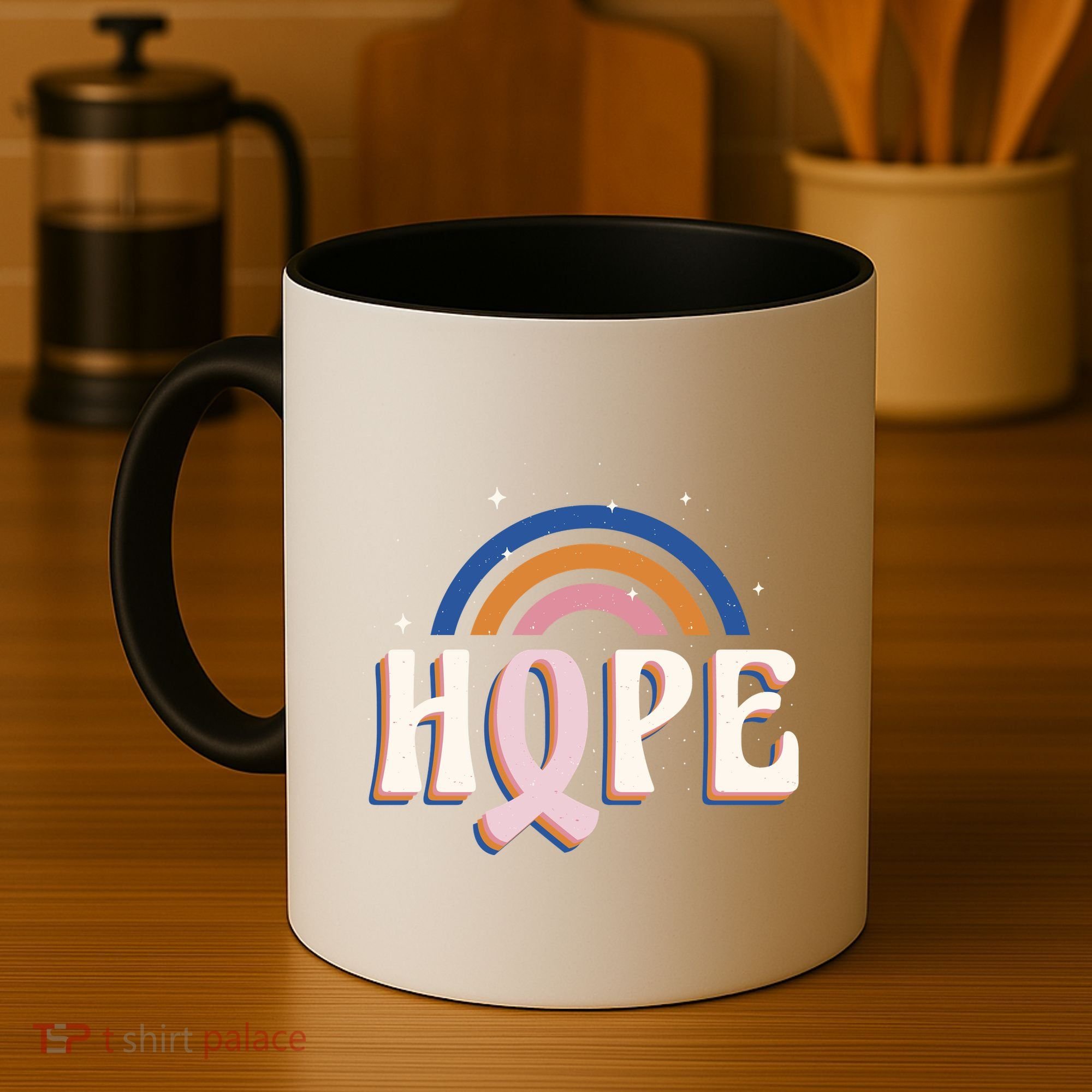 Hope Breast Cancer Awareness Rainbow Coffee Mug