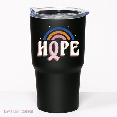 Hope Breast Cancer Awareness Rainbow Tumbler