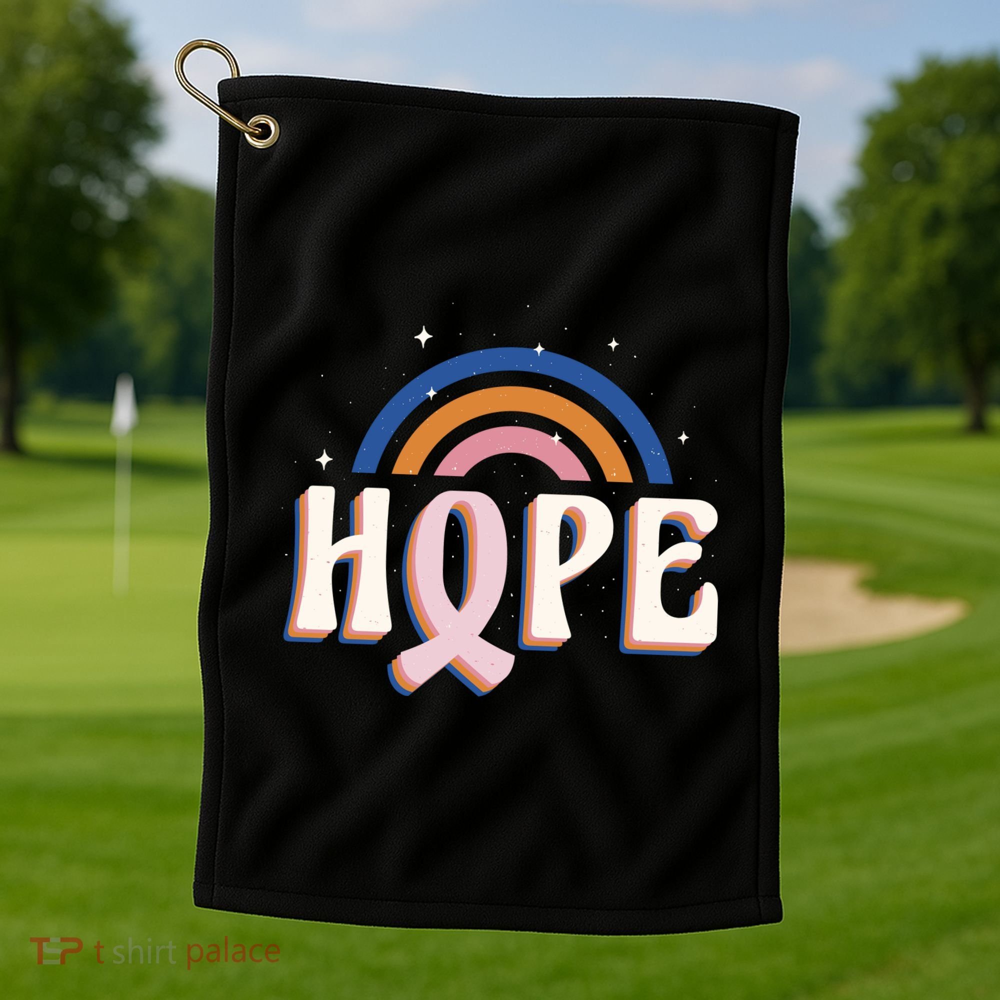 Hope Breast Cancer Awareness Rainbow Golf Towel