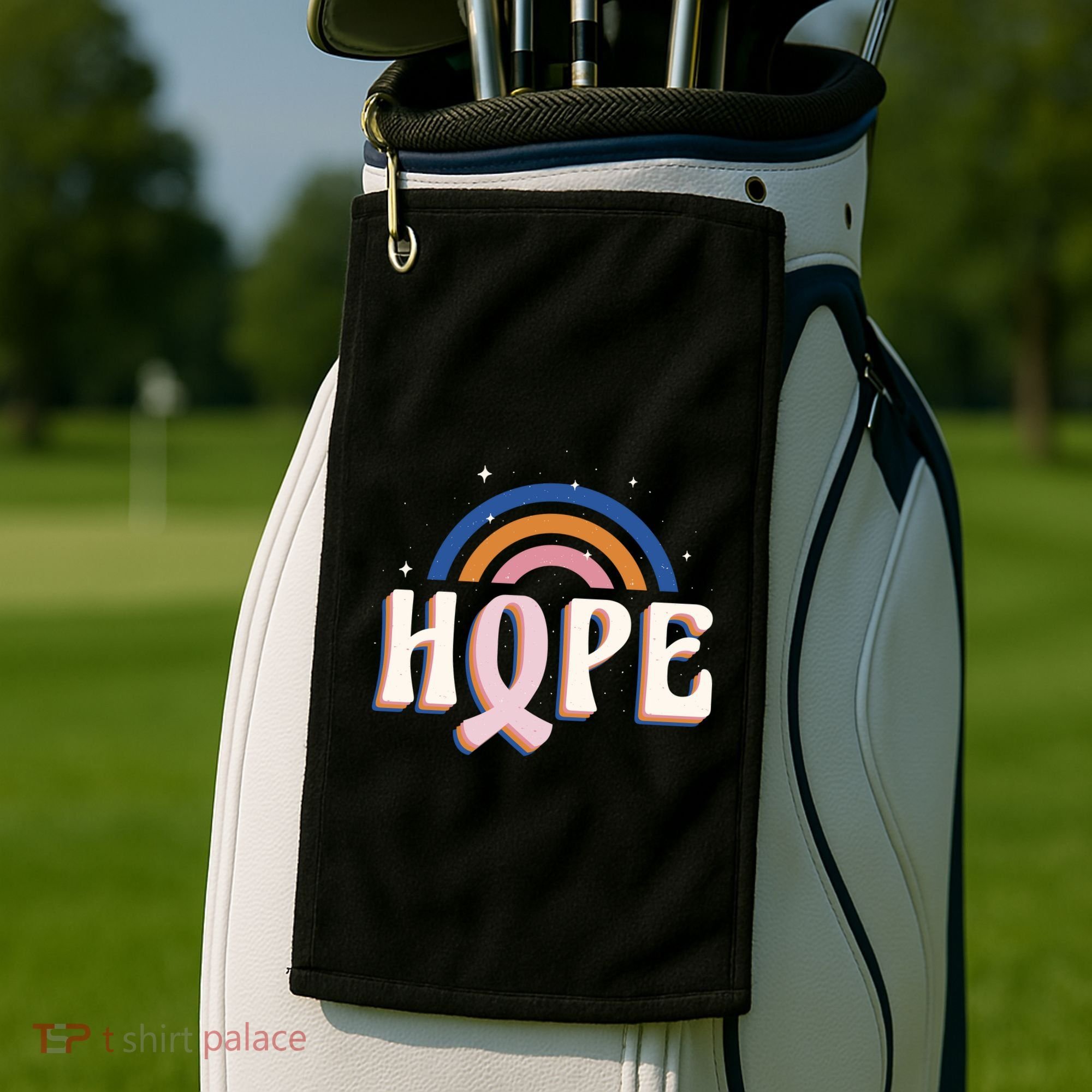 Hope Breast Cancer Awareness Rainbow Golf Towel