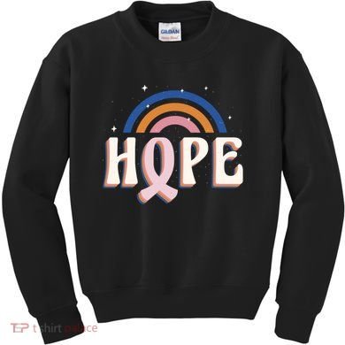 Hope Breast Cancer Awareness Rainbow Kids Sweatshirt