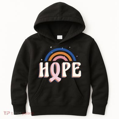 Hope Breast Cancer Awareness Rainbow Kids Hoodie
