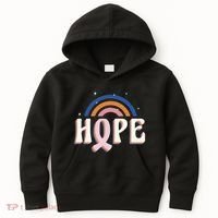 Hope Breast Cancer Awareness Rainbow Kids Hoodie thumb 0