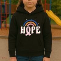 Hope Breast Cancer Awareness Rainbow Kids Hoodie thumb 3