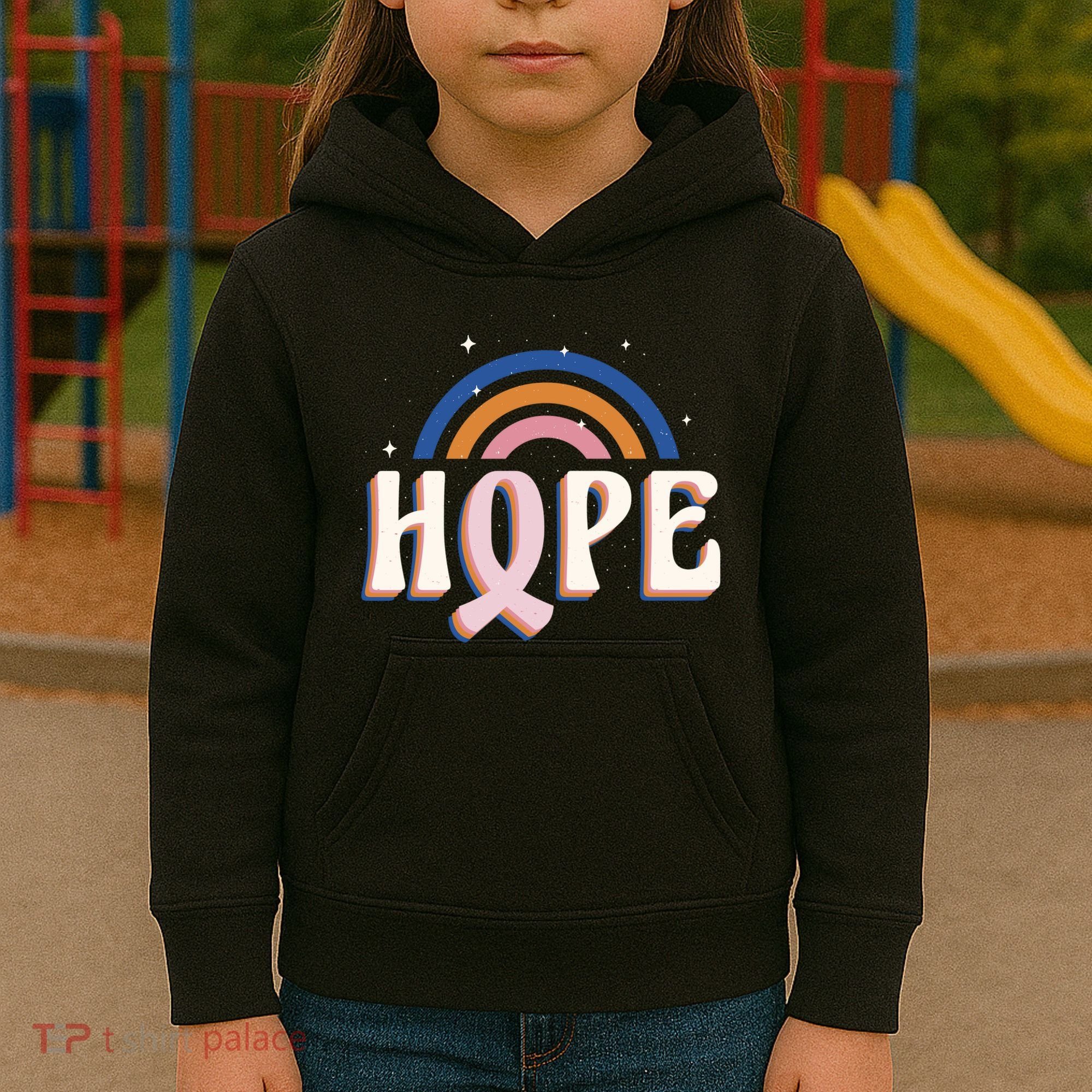 Hope Breast Cancer Awareness Rainbow Kids Hoodie
