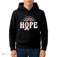 Hope Breast Cancer Awareness Rainbow Kids Hoodie thumb 4