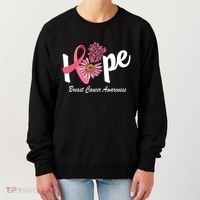 Hope Breast Cancer Awareness Flower Ribbon Women's Sweatshirt thumb 0