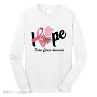 Hope Breast Cancer Awareness Flower Ribbon Long Sleeve Shirt thumb 0