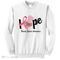 Hope Breast Cancer Awareness Flower Ribbon Sweatshirt thumb 0