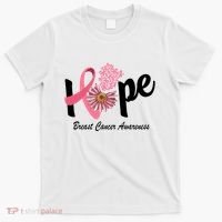 Hope Breast Cancer Awareness Flower Ribbon T-Shirt thumb 0