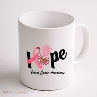 Hope Breast Cancer Awareness Flower Ribbon Coffee Mug thumb 1