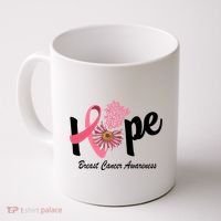 Hope Breast Cancer Awareness Flower Ribbon Coffee Mug thumb 0