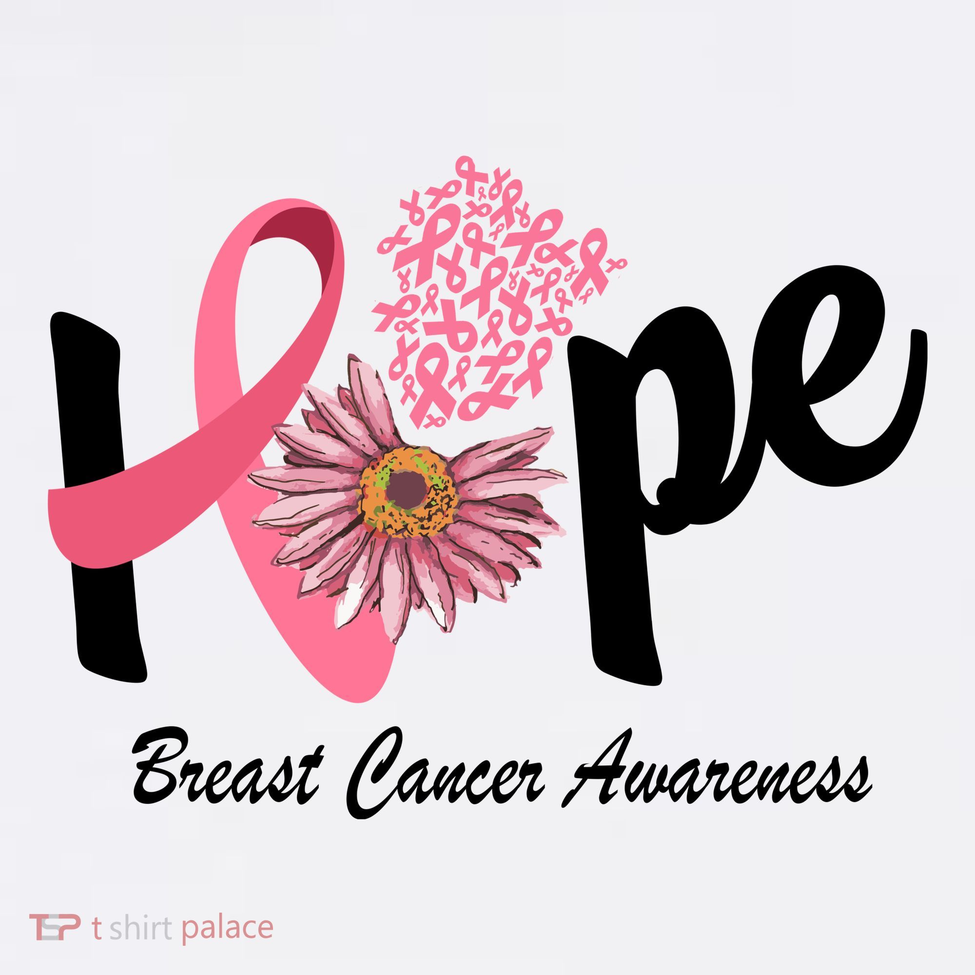 Hope Breast Cancer Awareness Flower Ribbon Women's Hoodie