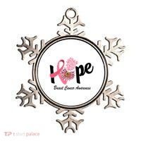 Hope Breast Cancer Awareness Flower Ribbon Ornament thumb 0