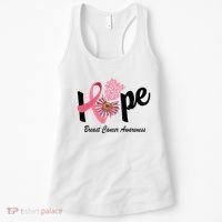 Hope Breast Cancer Awareness Flower Ribbon Women's Tank Top thumb 0