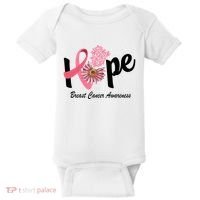 Hope Breast Cancer Awareness Flower Ribbon Baby Bodysuit thumb 0