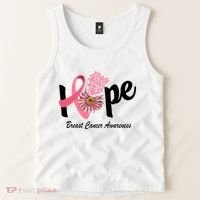 Hope Breast Cancer Awareness Flower Ribbon Tank Top thumb 2