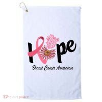 Hope Breast Cancer Awareness Flower Ribbon Golf Towel thumb 0
